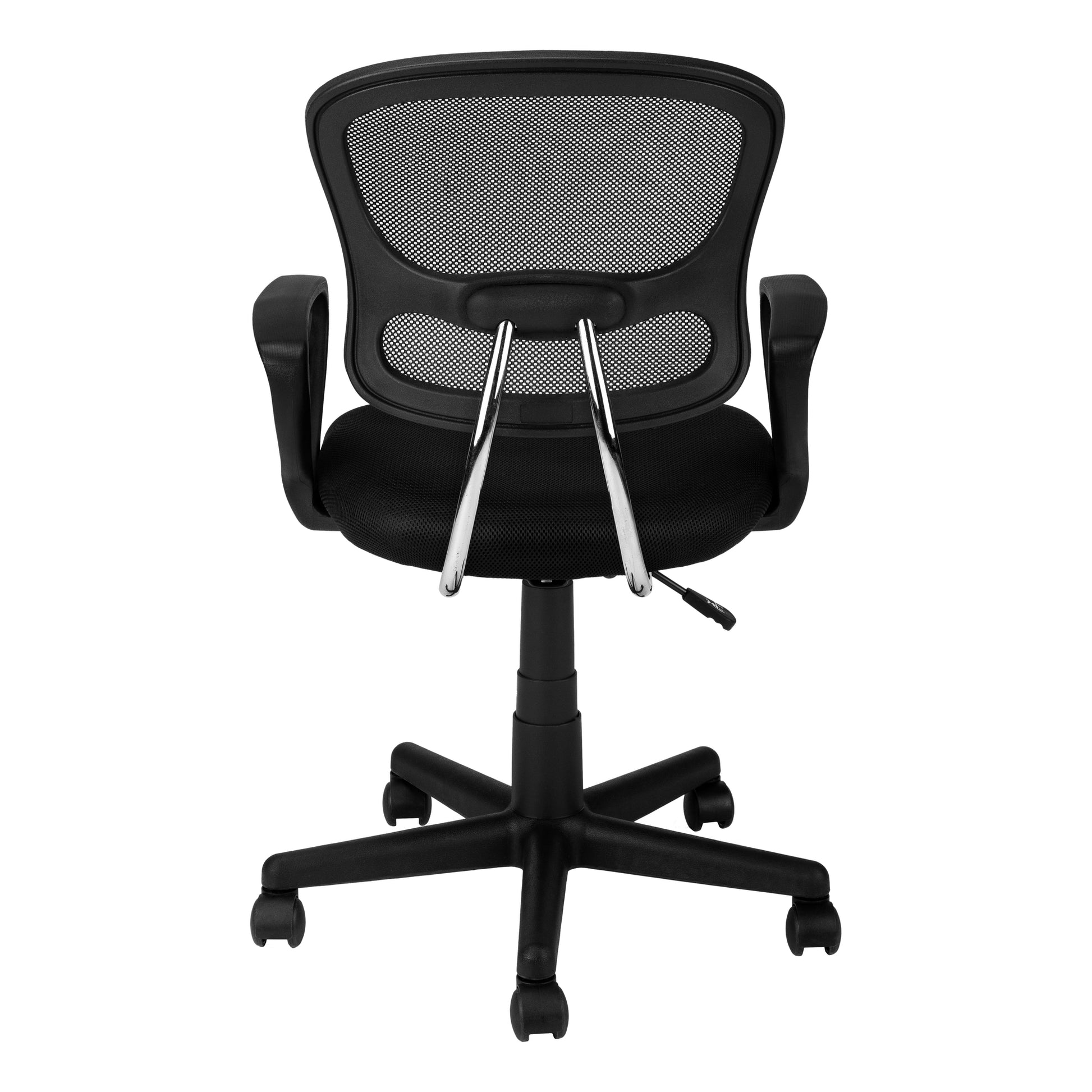 Office Chair, Adjustable Height, Swivel, Ergonomic, Armrests, Computer Desk, Work, Juvenile, Black Mesh, Black Metal, Contemporary, Modern Black Foam Polyester