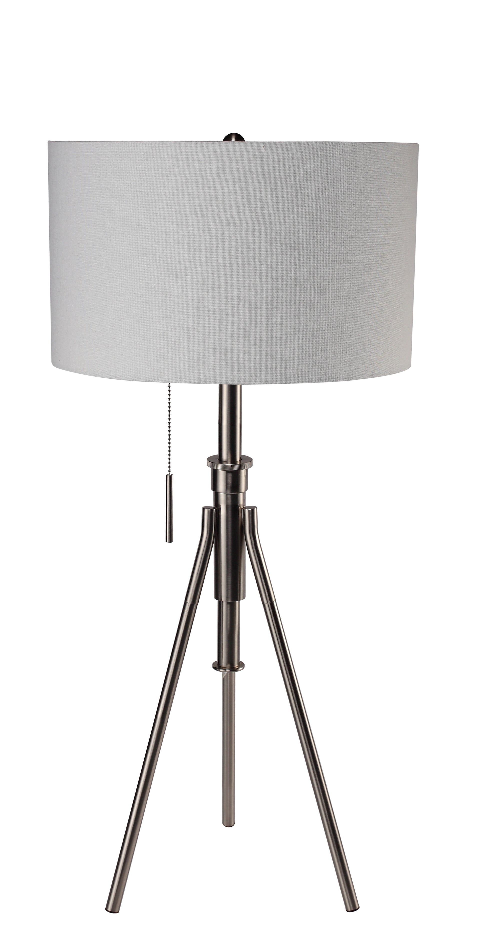 32 37"H Adjustable Tripod Table Lamp Soft White Led Fabric Metal