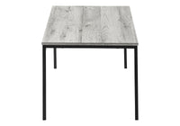 Table Set, 3Pcs Set, Coffee, End, Black Metal, Grey Laminate, Contemporary, Modern Grey Particle Board