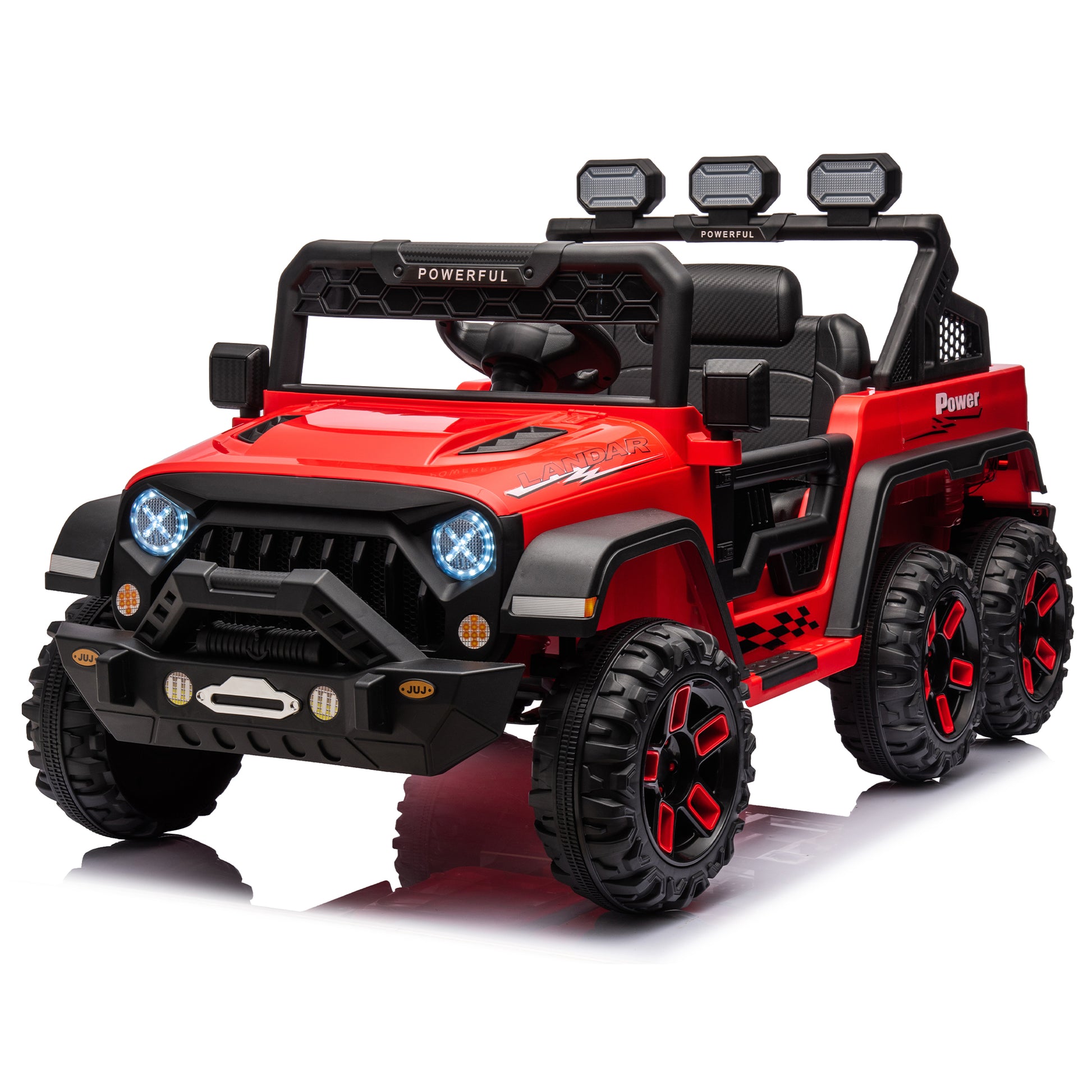 24V Ride On Large Pickup Truck Car For Kids,Ride On 4Wd Toys With Remote Control,Parents Can Assist In Driving,Bluetooth Music Version,Pickup Truck Design With Spacious Storage In The Rear. Red Polypropylene