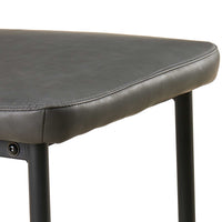 Dark Grey Pu Leather Dining Chairs Set Of 4 Faux Leather Dining Chairs Living Room Chair Modern Kitchen Armless Side Chair With Metal Legs Set Of 4 Metal Plaid Dark Gray Dining Room Powder Coated