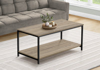 Coffee Table, Accent, Cocktail, Rectangular, Living Room, 40"L, Brown Laminate, Black Metal, Contemporary, Modern Taupe Mdf