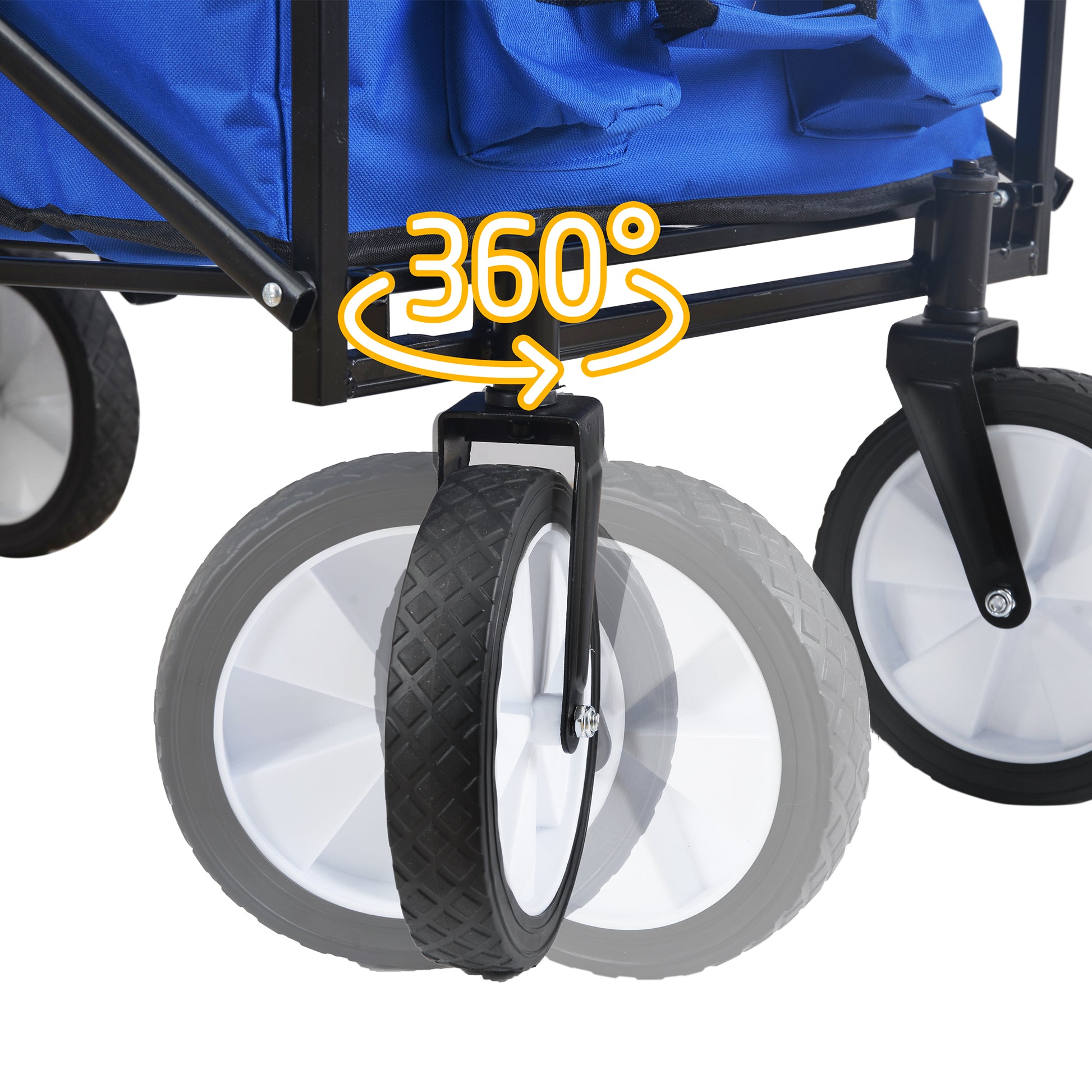 Folding Wagon Garden Shopping Beach Cart Blue Black Blue Marble Metal