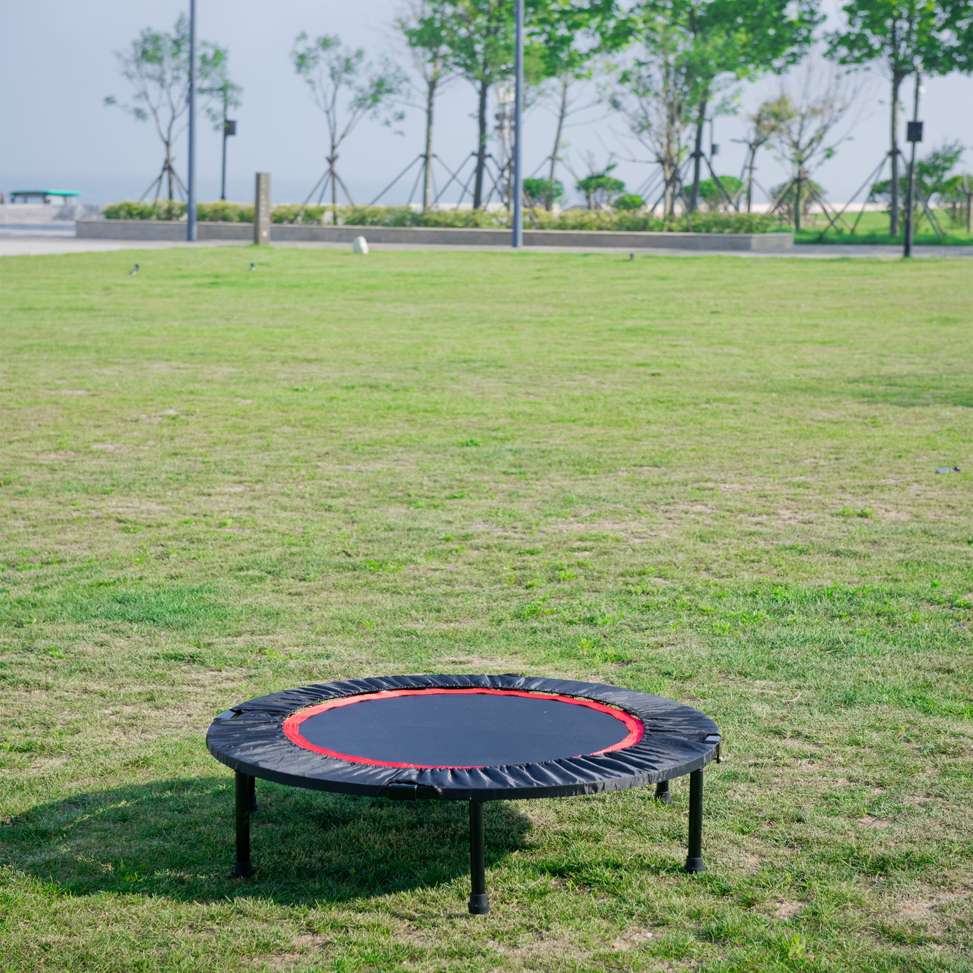 40 Inch Mini Exercise Trampoline For Adults Or Kids Indoor Fitness Rebounder Trampoline With Safety Pad Max Black Steel