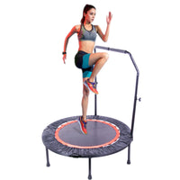 40 Inch Mini Exercise Trampoline For Adults Or Kids Indoor Fitness Rebounder Trampoline With Safety Pad Max. Load 300Lbs Black Metal