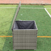 4 Piece Patio Sectional Wicker Rattan Outdoor Furniture Sofa Set With Storage Box Grey Yes Sectional Grey Rust Resistant Frame Mildew Resistant Cushion Garden & Outdoor Modern Complete Patio Sets Fiber Foam And Polyester Fiber Pad Rattan