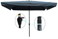 10 X 6.5Ft Patio Umbrella Outdoor Waterproof Umbrella With Crank And Push Button Tilt For Garden Backyard Pool Swimming Pool Market Gray Metal