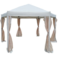 13 Ft. W X 13 Ft. D X 9.2Ft Pop Up Gazebo Tent Outdoor Canopy Hexagonal Canopies Gazebos & Pergolas 6 Sided For Patio Garden Backyard Sun Shelter Bbq Garden Events With Strong Steel Frame Storage Bag Light Grey Metal
