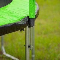 10Ft Trampoline With Basketball Hoop Inflator And Ladder Inner Safety Enclosure Green Green Metal