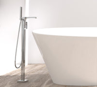Single Handle Floor Mounted Freestanding Tub Filler Chrome Brass