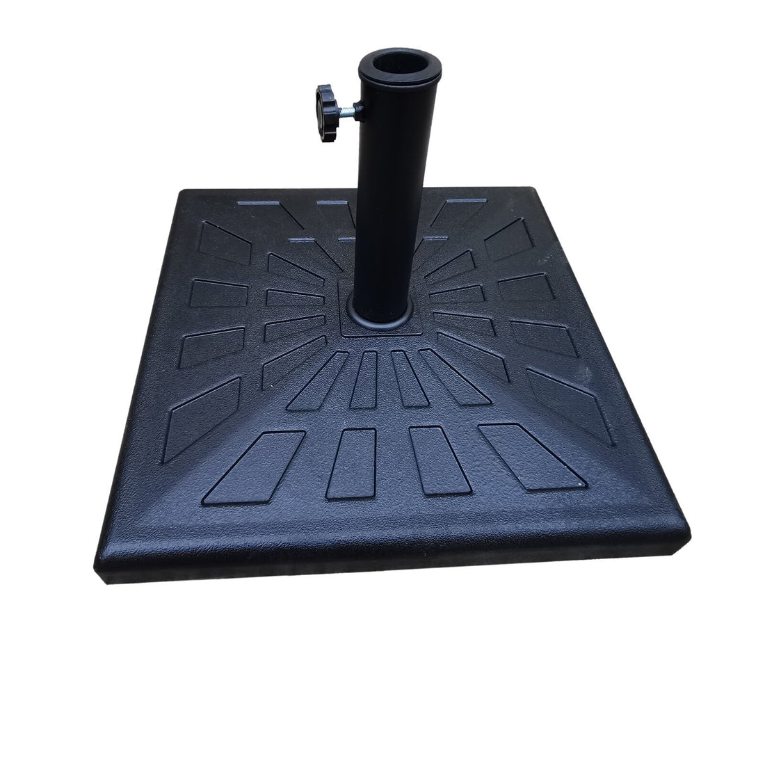 42 Pound Square Resin Umbrella Base Black Aluminum