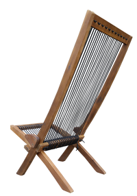 Folding Roping Wood Chair Natural Solid Wood