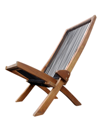 Folding Roping Wood Chair Natural Solid Wood