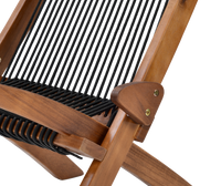 Folding Roping Wood Chair Natural Solid Wood