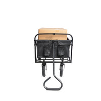 Folding Wagon Garden Shopping Beach Cart Black Black Steel