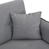 Folding Ottoman Sofa Bed With Stereo Gray Gray Linen