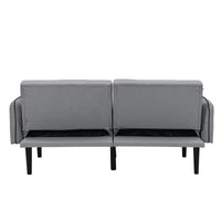 Folding Ottoman Sofa Bed With Stereo Gray Gray Linen