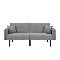 Folding Ottoman Sofa Bed With Stereo Gray Gray Linen