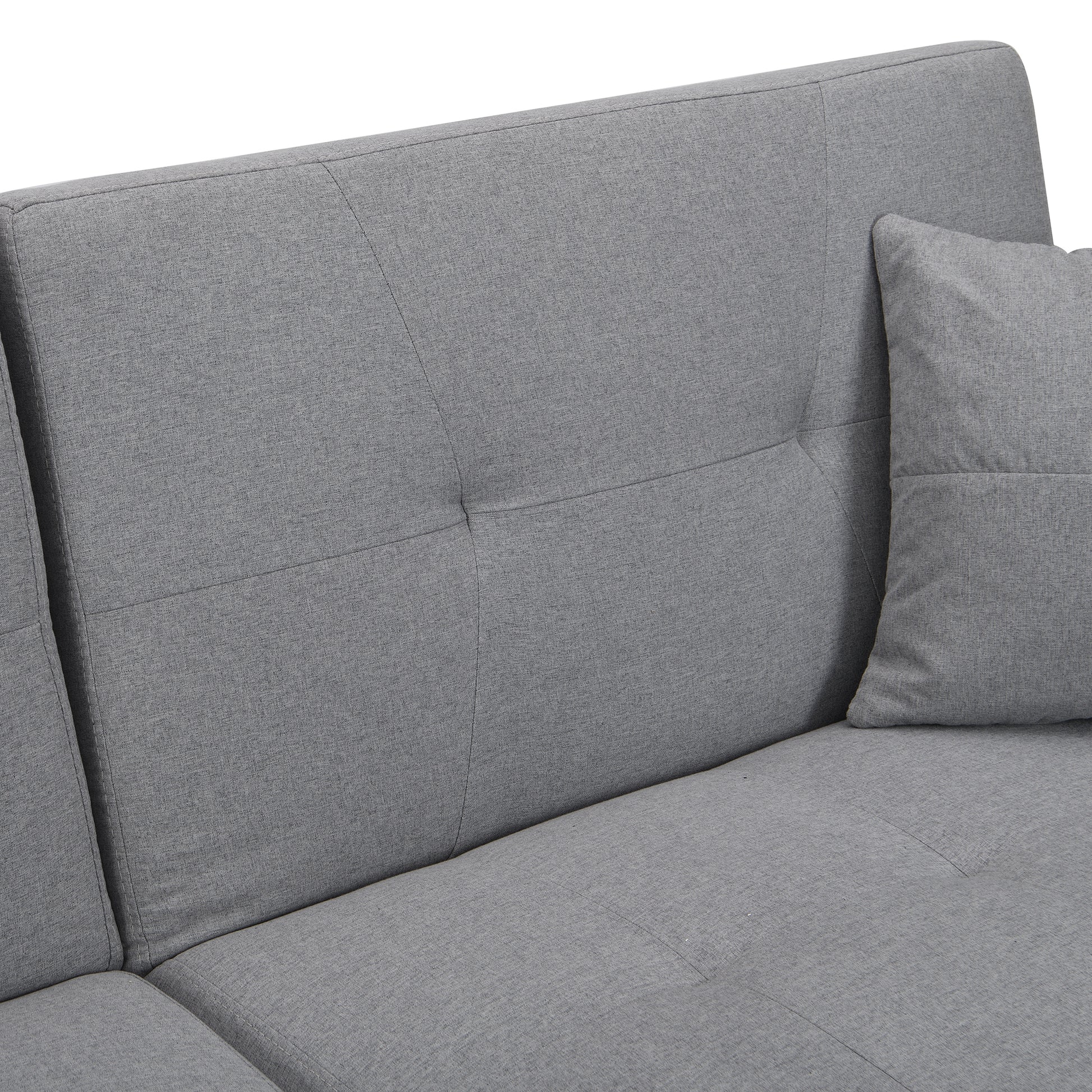 Folding Ottoman Sofa Bed With Stereo Gray Gray Linen