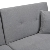 Folding Ottoman Sofa Bed With Stereo Gray Gray Linen