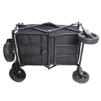 Mini Folding Wagon Garden Shopping Beach Cart Black Blue Black Steel