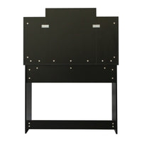Modern Dressing Table With 2 Drawers, 4 Open Shelves Rectangular Makeup Table With Mirror, 10 Lamp Bulb,42.52*15.75* 52.76Inch,For Bedroom, Black Black Particle Board Mdf