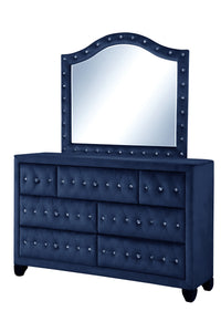 Sophia Full 4 Pc Bedroom Set In Color Blue Made With Wood Box Spring Not Required Full Blue Wood 4 Piece Set Bedroom Modern Acacia Upholstered Velvet Tufted Wood