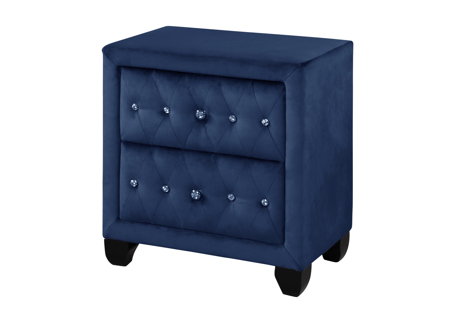 Sophia Full 4 Pc Bedroom Set In Color Blue Made With Wood Box Spring Not Required Full Blue Wood 4 Piece Set Bedroom Modern Acacia Upholstered Velvet Tufted Wood