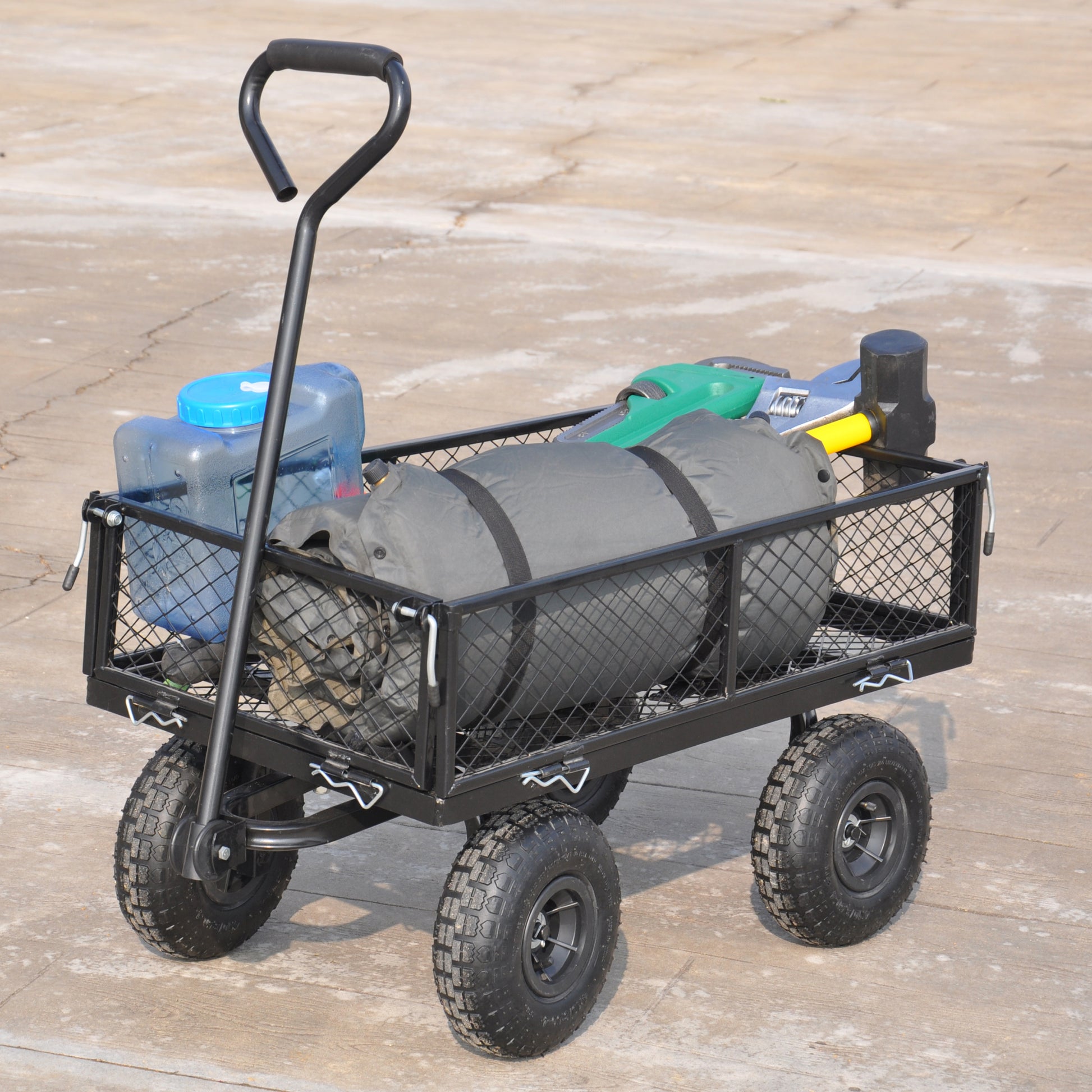 Wagon Cart Garden Cart Trucks Make It Easier To Transport Firewood Tc1840Bkg Black Metal