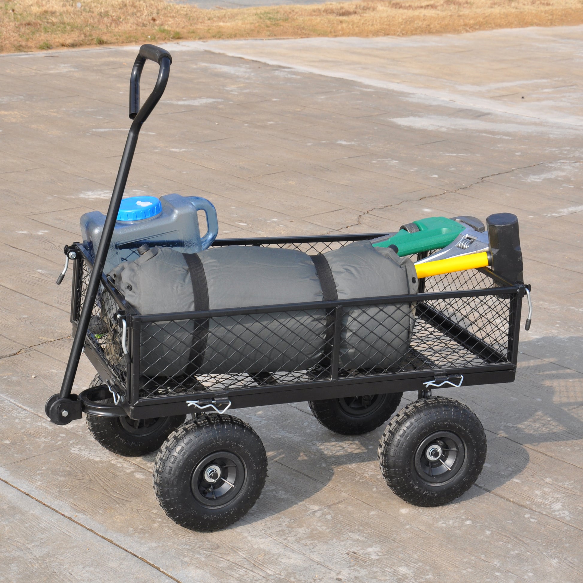 Wagon Cart Garden Cart Trucks Make It Easier To Transport Firewood Tc1840Bkg Black Metal