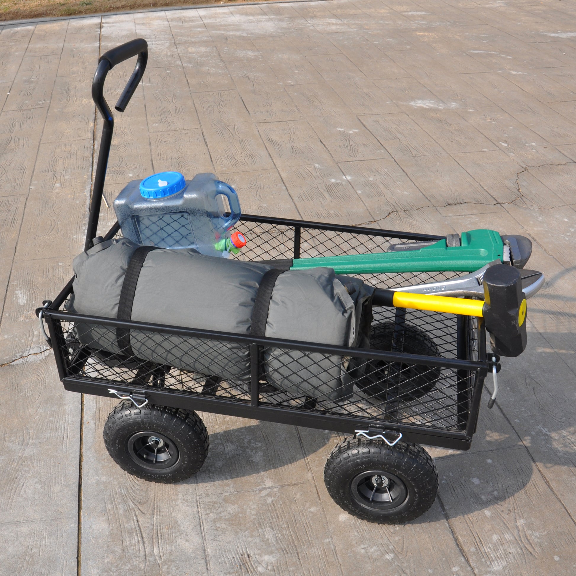 Wagon Cart Garden Cart Trucks Make It Easier To Transport Firewood Tc1840Bkg Black Metal