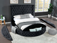 Hazel Queen 5 Pc Bedroom Set Made With Wood In Black Color Box Spring Not Required Queen Black Wood 4 Piece Set Bedroom Bed Included,Chest Included,Dresser Included,Mirror Included,Nightstand Included Contemporary,Modern Solid Wood Mdf Velvet Tufted Wood
