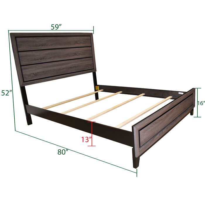 Full Size Contemporary Bed Made With Wood In Gray Box Spring Required Full Gray Wood Bedroom Modern Slat Beds Wood