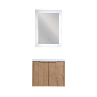 Bathroom Cabinet With Sink,Soft Close Doors,Float Mounting Design,24 Inch For Small Bathroom,24X18 00624 Imo Kd Packing Imitative Oak 2 Bathroom Wall Mounted Modern Plywood Plywood