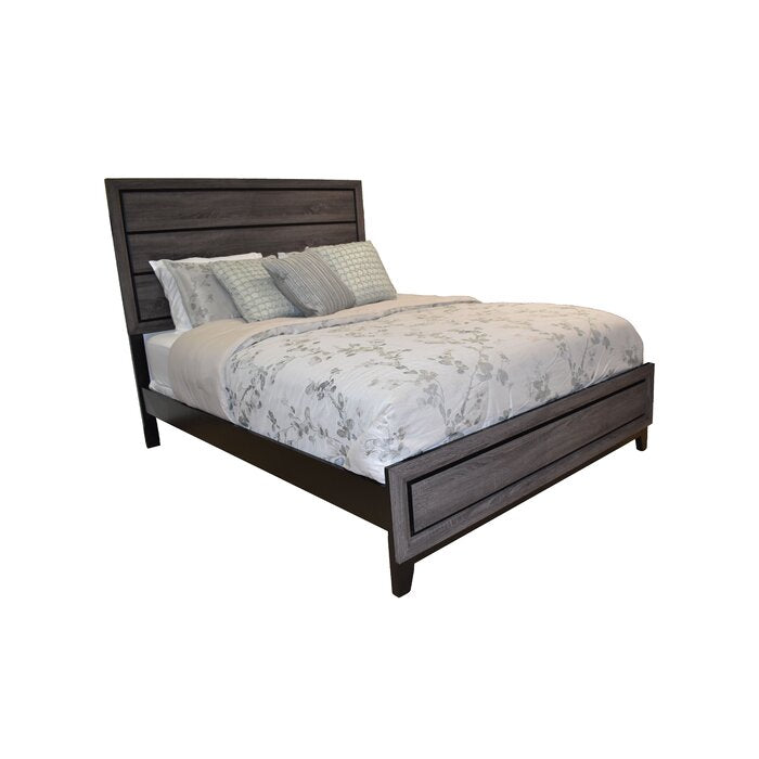 Full 4 Pc Contemporary Bedroom Set Made With Wood In Gray Box Spring Required Full Gray Wood 4 Piece Set Bedroom Bed Included,Dresser Included,Mirror Included,Nightstand Included Contemporary,Modern