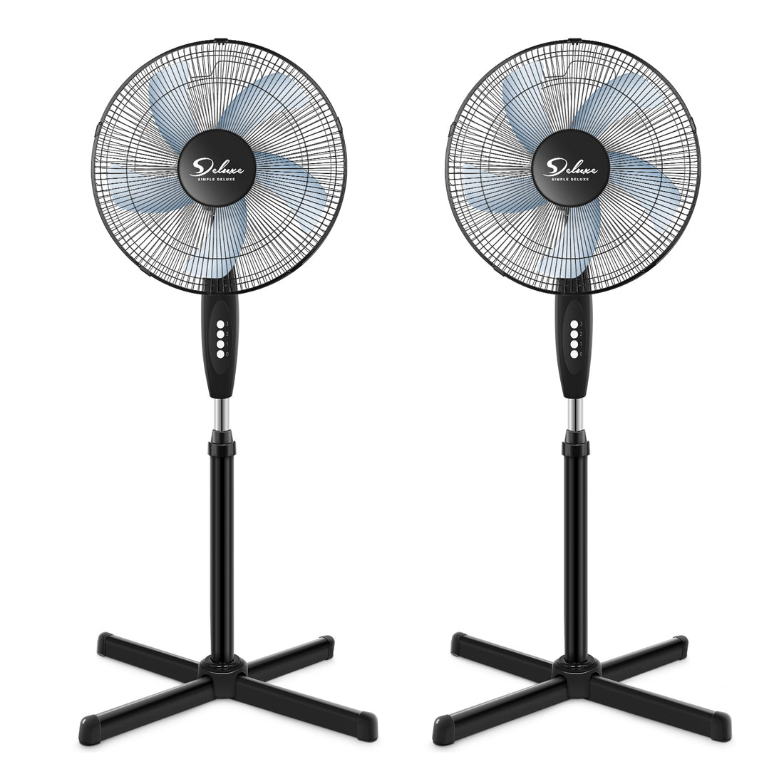 2 Pack Oscillating 16 3 Adjustable Speed Pedestal Stand Fan For Indoor, Bedroom, Living Room, Home Office & College Dorm Use, 16 Inch, Blackoffice & College Dorm Use, 16 Inch, Black Black Metal