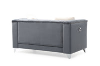 Tufted Upholstery 3 Pc Living Room Set Finished In Velvet Fabric In Gray Gray Solid Wood 6 Seat