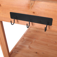 65" Large Wooden Farmhouse Rustic Outdoor Potting Bench Table, Patio Workstation, Garden Potting Bench With 4 Storage Shelves And Side Hook,Natural Natural Garden & Outdoor Casual Wood Solid Wood