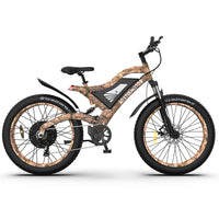 Aostirmotor S18 1500W 26" 1500W Electric Bike Fat Tire 48V 15Ah Removable Lithium Battery Mountain Bicycle Shimanos Bicycle Full Suspension Mtb Bikes For Adults Cycling Brown Garden & Outdoor Aluminium