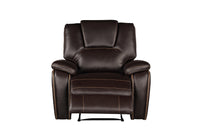 Hong Kong Power Reclining Chair Made With Faux Leather In Brown Brown Primary Living Space Contemporary,Modern Solid Wood Mdf Wood