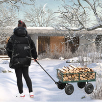 Wagon Cart Garden Cart Trucks Make It Easier To Transport Firewood Green Green Metal