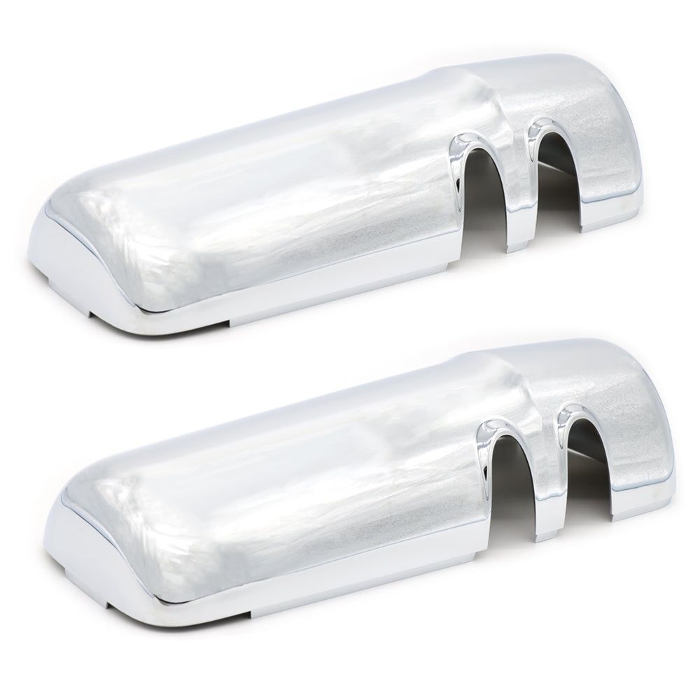 Chrome Door Mirror Covers Pair Driver Passenger Side For Kenworth T680 T880 W990 Chrome Plastic