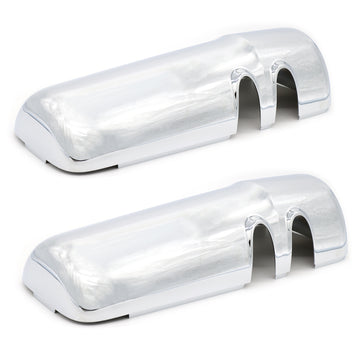 Chrome Door Mirror Covers Pair Driver Passenger Side For Kenworth T680 T880 W990 Chrome Plastic