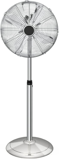 16 Inch Stand Fan, Adjustable Heights, Horizontal Ocillation 75 , 3 Settings Speeds, Low Noise, Quality Made Durable Fan, High Velocity, Heavy Duty Metal For Industrial, Commercial, Residential