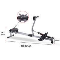 Yssoa Fitness Rowing Machine Rower Ergometer, With 12 Levels Of Adjustable Resistance, Digital Monitor And 260 Lbs Of Maximum Load, Black Black Steel