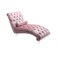 Coomoreleisure Concubine Sofa With Acrylic Feet Pink Velvet