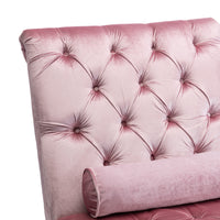 Coomoreleisure Concubine Sofa With Acrylic Feet Pink Velvet