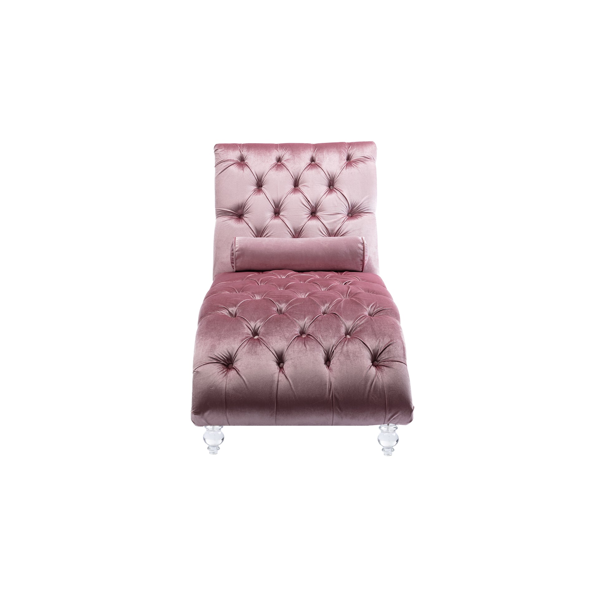 Coomoreleisure Concubine Sofa With Acrylic Feet Pink Velvet