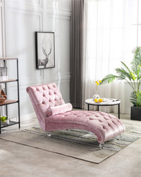 Coomoreleisure Concubine Sofa With Acrylic Feet Pink Velvet