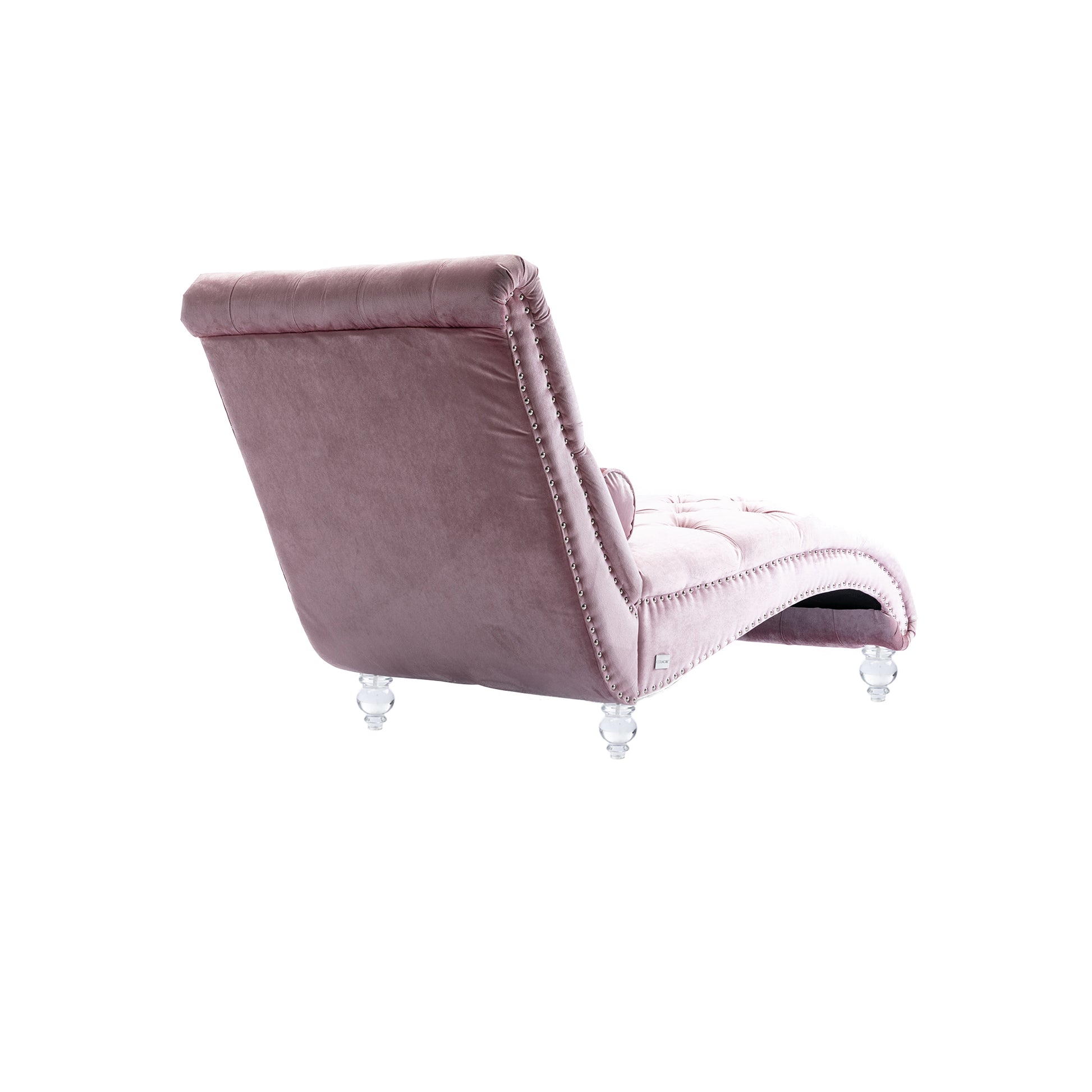 Coomoreleisure Concubine Sofa With Acrylic Feet Pink Velvet